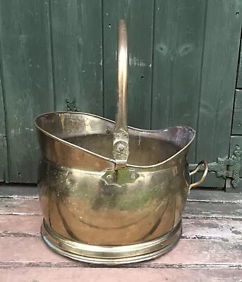 Vintage Brass Coal Bucket/Scuttle With Folding Handle • £29