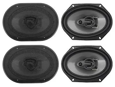 (4) Rockville RV68.3A 6x8  3-Way Car Speakers 1800 Watts/340 Watts RMS CEA Rated • $74.95