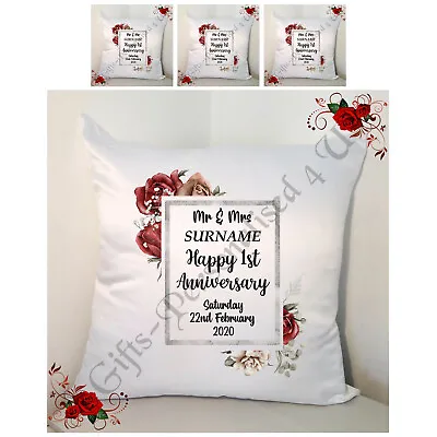 Personalised 18  Cushion - Anniversary Gift - 1st/5th/10th Etc - Design 9 • £14.99