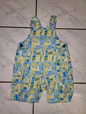 Vintage Oshkosh B'Gosh Vestbak Overalls Shorts Funny Pattern Size 00 • $25