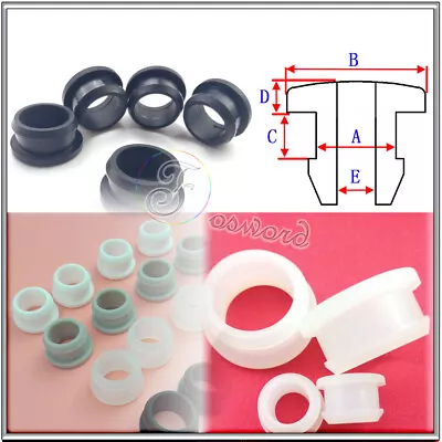 Silicone Rubber Grommet Plug Bung 4.5-30mm Cable Wire Protect Snap-on Open Bush • £2.70