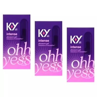 3 Pack K-Y Intense Pleasure Gel Lubricant .34 Oz Each • $60.96