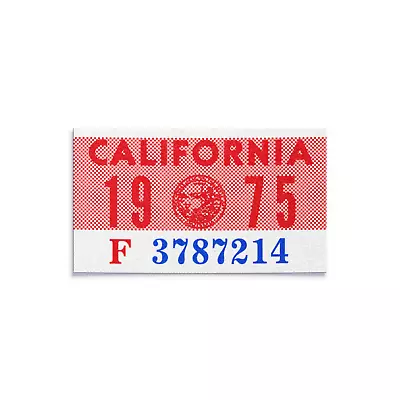 1975 California License Plate YOM Registration Sticker - CA DMV - Free Shipping • $14.99