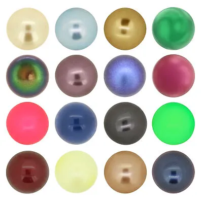Superior PRIMERO 5818 Crystal Round Pearls Half Drilled * Many Colors & Sizes • £3.21