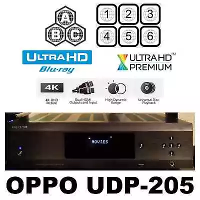 Oppo Digital Udp-205 Multi Code Region Free 4k Ultra Hd Blu-ray Dvd Player Used • $3999.95