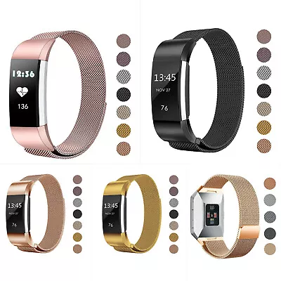$16.44 • Buy For Fitbit Charge2 Metal Milanese Magnetic Loop Strap Wrist Band Lovers Gift
