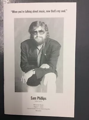 Original Sam Phillips Funeral Program / Sun / Elvis / Memphis • $25