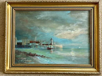 Original Oil Painitng Coastal Scene / Harbour / Lighthouse Signed MacArthur • £70