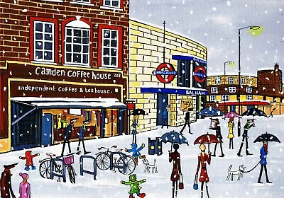 £9 • Buy A4 Print Of Balham Station , Original South London Artist Dan Print 