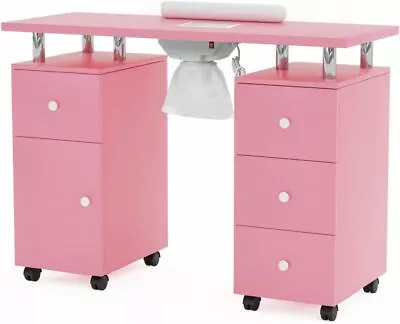 Modern Nail Table W/Storage Drawer Manicure Nail Table Station W/Dust Collector • $194.99