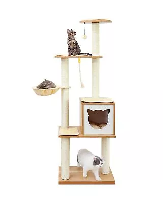 Made4Pets Cat Tree Cat Tower For Indoor Cats 65.6 Inches Modern Wood Cat Cond... • $136.38