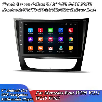 Android 10.1 Stereo Radio 9'' GPS Navigation BT For Mercedes Benz W219 W211 W463 • $185.53