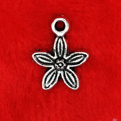 15x Tibetan Silver Star Shaped Flower Daisy Garden Charm Pendant  Beading Making • £2.39