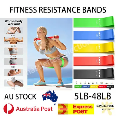 $6.49 • Buy Resistance Bands Gym Exercise Fitness Yoga Workout Loop Heavy Strength Crossfit