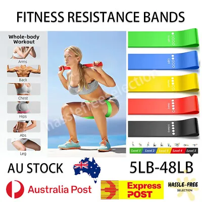 Resistance Bands Gym Exercise Fitness Yoga Workout Loop Heavy Strength Crossfit • $2.99