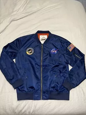 Asstseries Militare Nasa Blue 100th Space Shuttle Mission Bomber Jacket 4 XL • $29.95