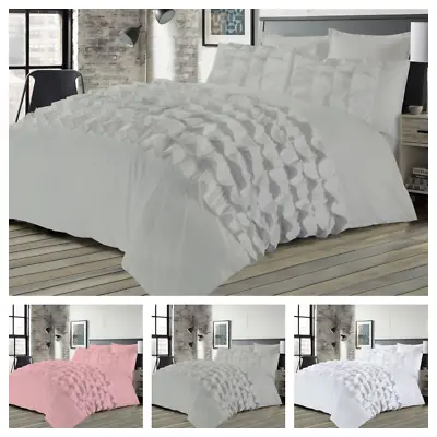 Priscilla Duvet/Quilt Cover Set Polyester Cotton Frill Fancy Bedding All Sizes • £18.43