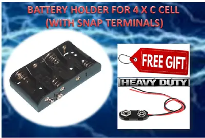 £4.99 • Buy 6 Volt Power Supply (4xC). 4x C Cell Battery Holder & Heavy Duty PP3 Connector .