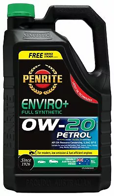 $70.95 • Buy Penrite Enviro+ 0W-20 Engine Oil 5L