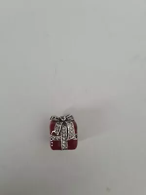 Genuine Pandora Red Enamel Sparkling Bow Present Gift Charm 💕 S925 ALE  • £5