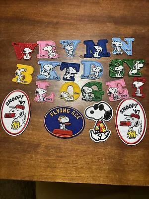 Snoopy Lot Of 20 Embroidered Cartoon Patches Iron-On Sew-On  Peanuts • $15