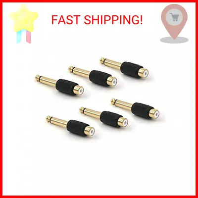 VCE RCA To 1/4  Audio Adapter 6.35mm Mono Plug Male To RCA Female Connectors 6- • $10.34