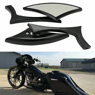 Black Motorcycle Side Mirrors For Harley Street Glide Special Road Electra Glide • $26.99