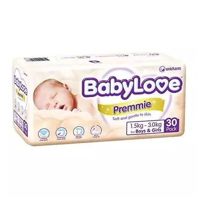 Babylove Premmie Nappies (1.5-3.0kg) 30 Pack • $21.79