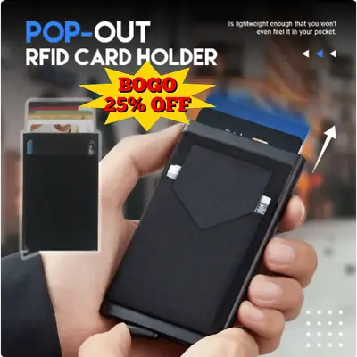 BOGO 25% OFF Slim Minimalist Pop Up Mens Wallet RFID Blocking Card Holder • $10.96