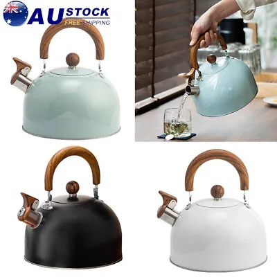 3L Whistling Kettle Tea Stove Gas Camping Stainless Steel Teapot Kitchen Tea Pot • $29.99