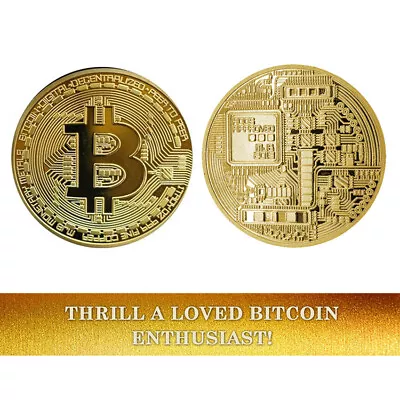 Physical Bitcoin Commemorative Plated Collection Collectible Gold Color Coin • $3.36