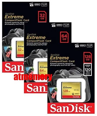 Sandisk Extreme 32GB 64GB 128GB Compact Flash Card CF 120MB/s 800x UDMA 7 • $65.95