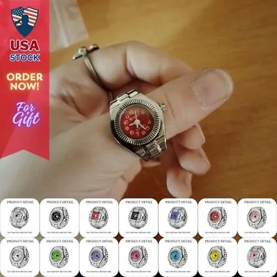 Watch Ring Mini Finger Unisex Vintage Quartz Alloy Rings New • $9.99