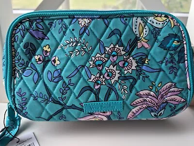 Vera Bradley Factory Style Blush & Brush Case Makeup Bag Peacock Garden NWT • $19.99