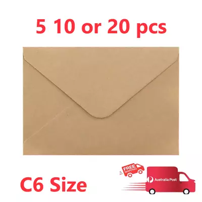 Kraft Envelopes Brown  C6 Mailer Standard Business Envelope 5 10 20 • $6.99