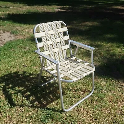 Vintage Aluminum Folding Lawn Patio Chair Beach Deck (B) • $50