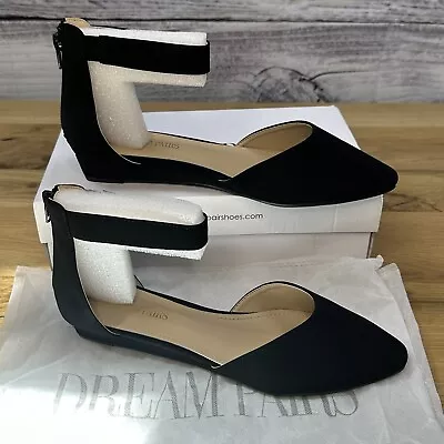NEW Women’s 9 Ballet Wedge Ankle Strap Pointed Toe Back Zipper Dress Shoes Flats • $24.95