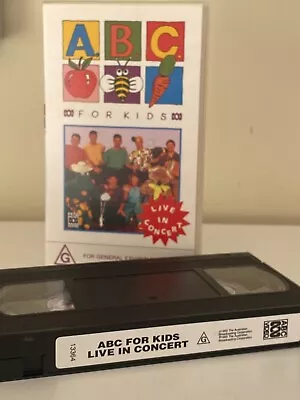 ABC For Kids Video Live In Concert Wiggles Mick Conway   VHS PAL Video Tape 1993 • $16.96