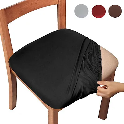 4pcs Stretch Dining Room Chair Seat Cover Solid Spandex Removable Slipcover • $9.49