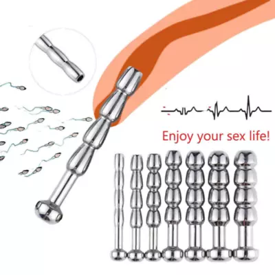 7 Size Hollow Penis Urethral Stretching Expander Metal Dilator Plug For Male • $6.69