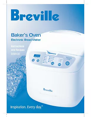 Breville BBM100 Manual Recipes Booklet Reprint For Bread Maker Machine  • $27.41