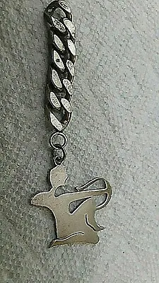 Hand Crafted Vintage Sagittarius 800 Sterling Silver Egypt Key Chain 15.5 Grams • $24.95