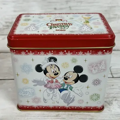 DISNEY Vintage Tin Japan Kawaii Christmas Fantasy 2010 Container Used Empty • $13.49