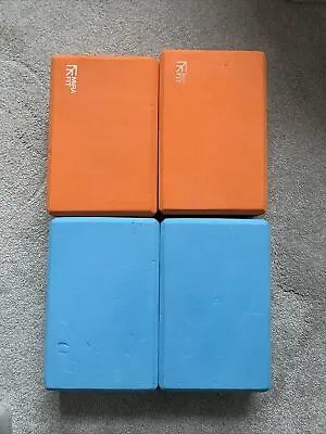 Mirafit EVA Yoga Blocks Set Of 4 Orange And Blue • £12.99