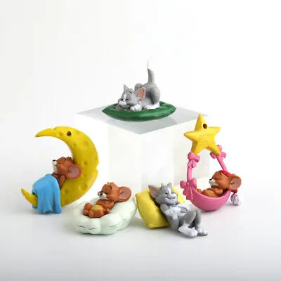 1 Set 5 Good Night Tom And Jerry Figure Figures Figurines Cake Topper Toys • $26.36