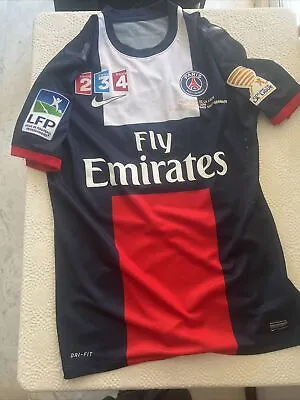 PSG PARIS SAINT-GERMAIN 2014 CAVANI JERSEY   Match Issue Prepared Cup Shirt • $500