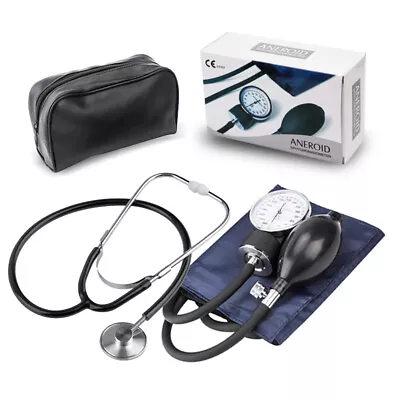 Manual Blood Pressure Monitor Medical Aneroid BP Adult Sphygmomanometer Cuff Set • $22.60