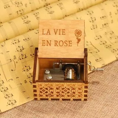 LA VIE EN ROSE Music Box Engraved Wooden Music Box Interesting Toys Xmas Gift UK • £4.02