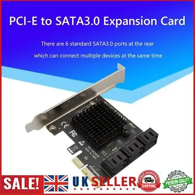 6 Port SATA III To PCIe PCI Express 3.0 X4 6Gbps Expansion Card Adapter For HDD  • £24.20