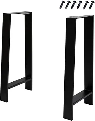 Heavy Duty Metal Furniture Table Legs H Type Black DIY Iron Legs 16 -32  H 2 PCS • $84.99